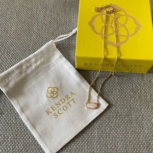 Kendra Scott Gold Necklace with Iridescent Drusy Pendant + Dust Bag and Box